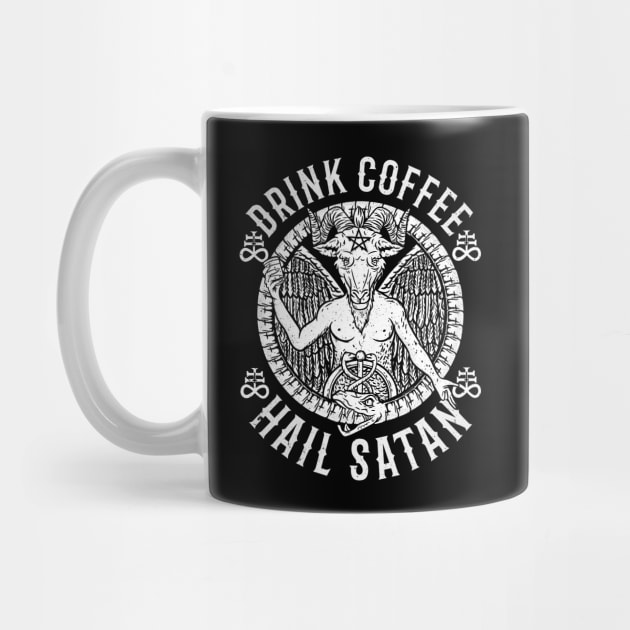 Drink Coffee Hail Satan I Satanic Baphomet print by biNutz